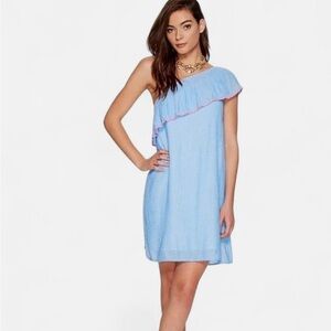 Lilly Pulitzer Light Blue Emmeline One-Shoulder Dress